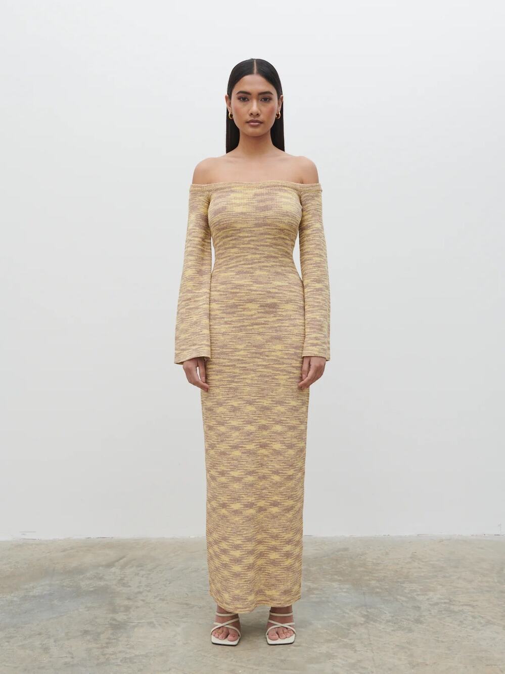 NEW Pretty Lavish Joanna Bardot Off Shoulder Knit Midi Maxi Bodycon Dress Size M